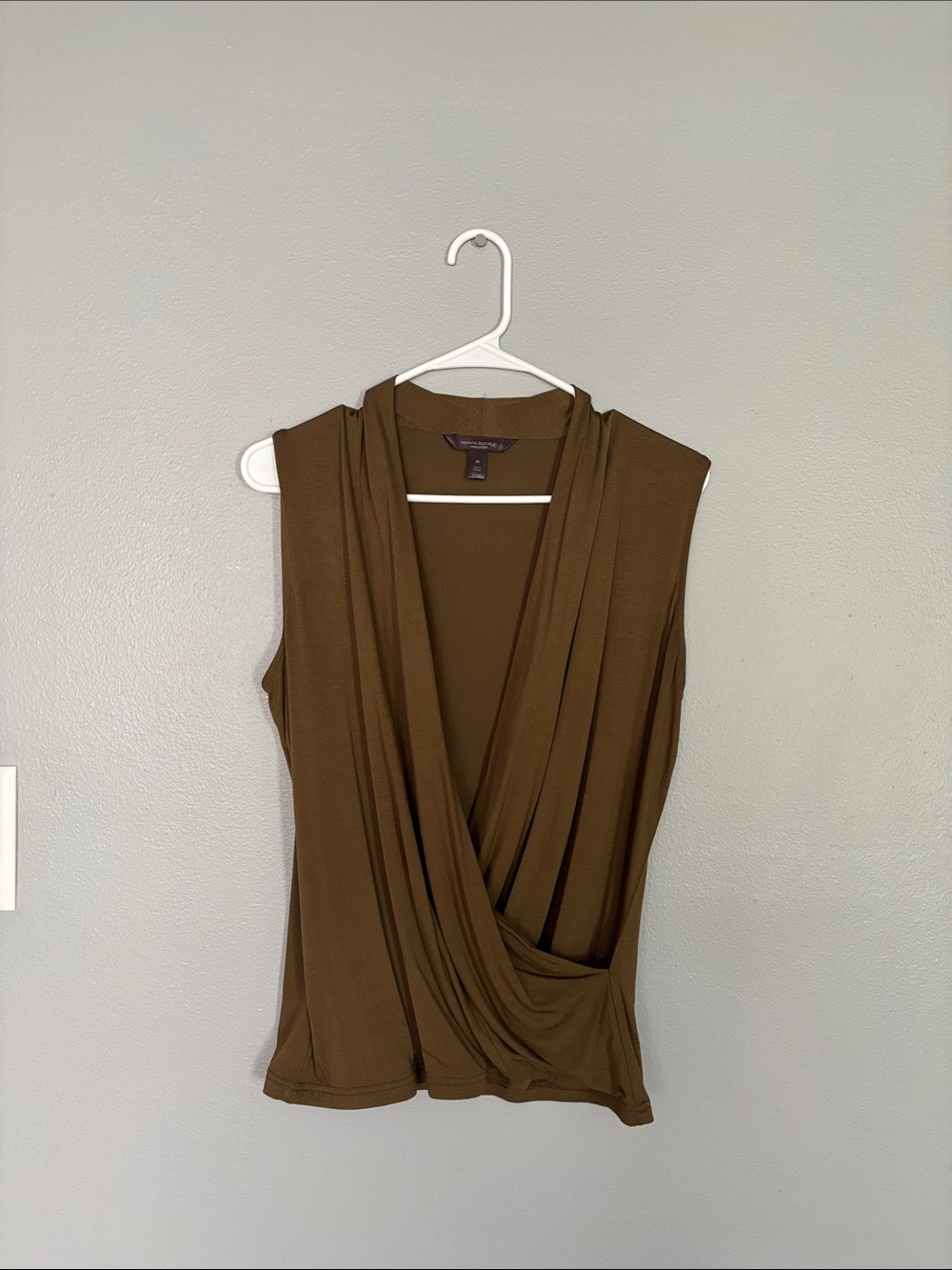 Banana Republic Brown Draped Sleeveless Wrap-Front Camisole
